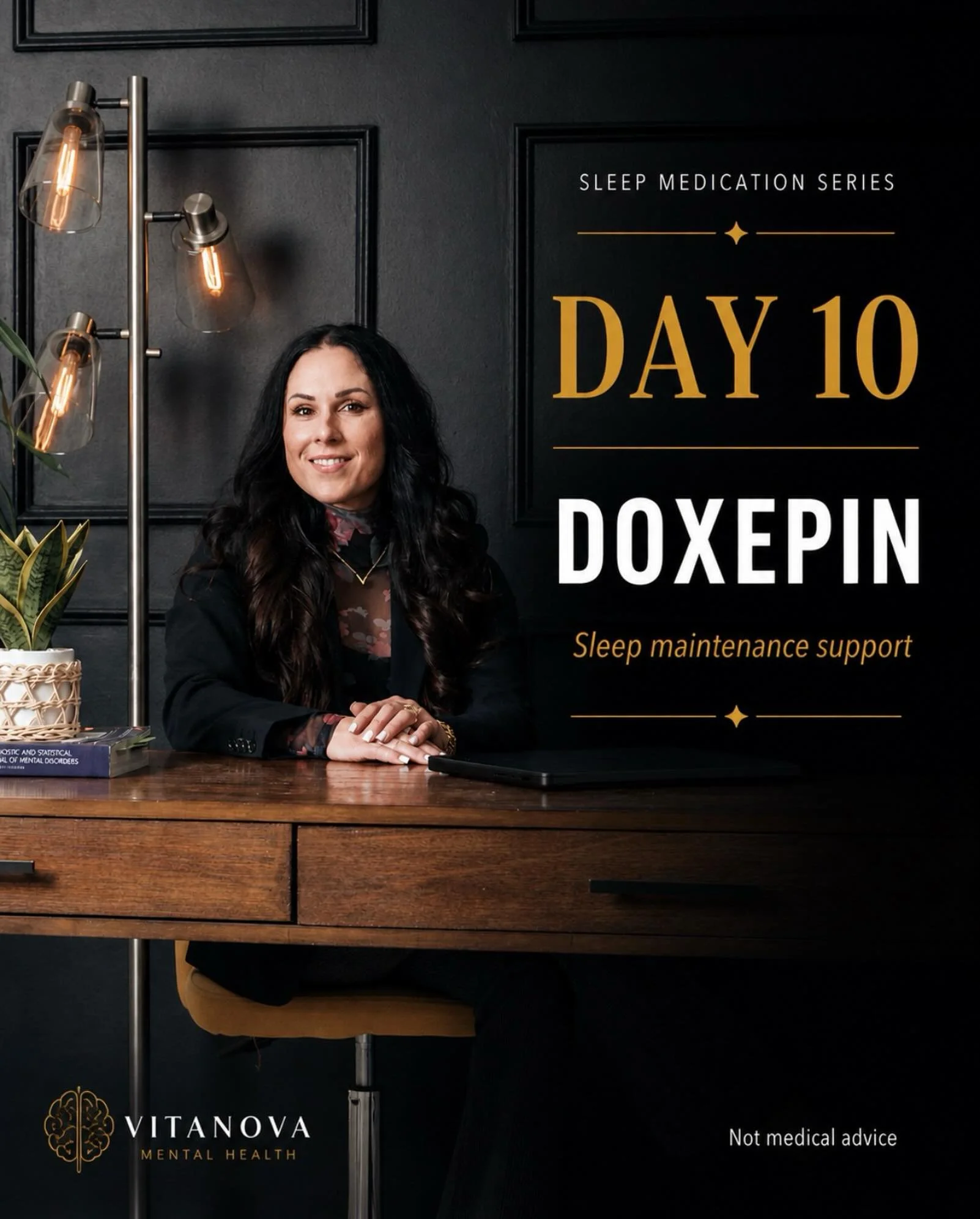💊💕🏔️
DAY 10: DOXEPIN &mdash;(Silenor at low dose)
This is one of the most underappreciated sleep meds in psychiatry.
At very low doses (3&ndash;6 mg), doxepin works almost purely as a potent H1 antagonist, not as a traditional antidepressant.
 ⸻
?