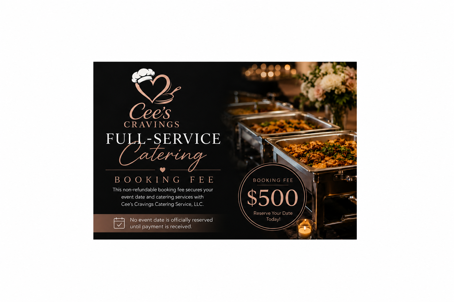 Full-Service Catering Booking Fee
