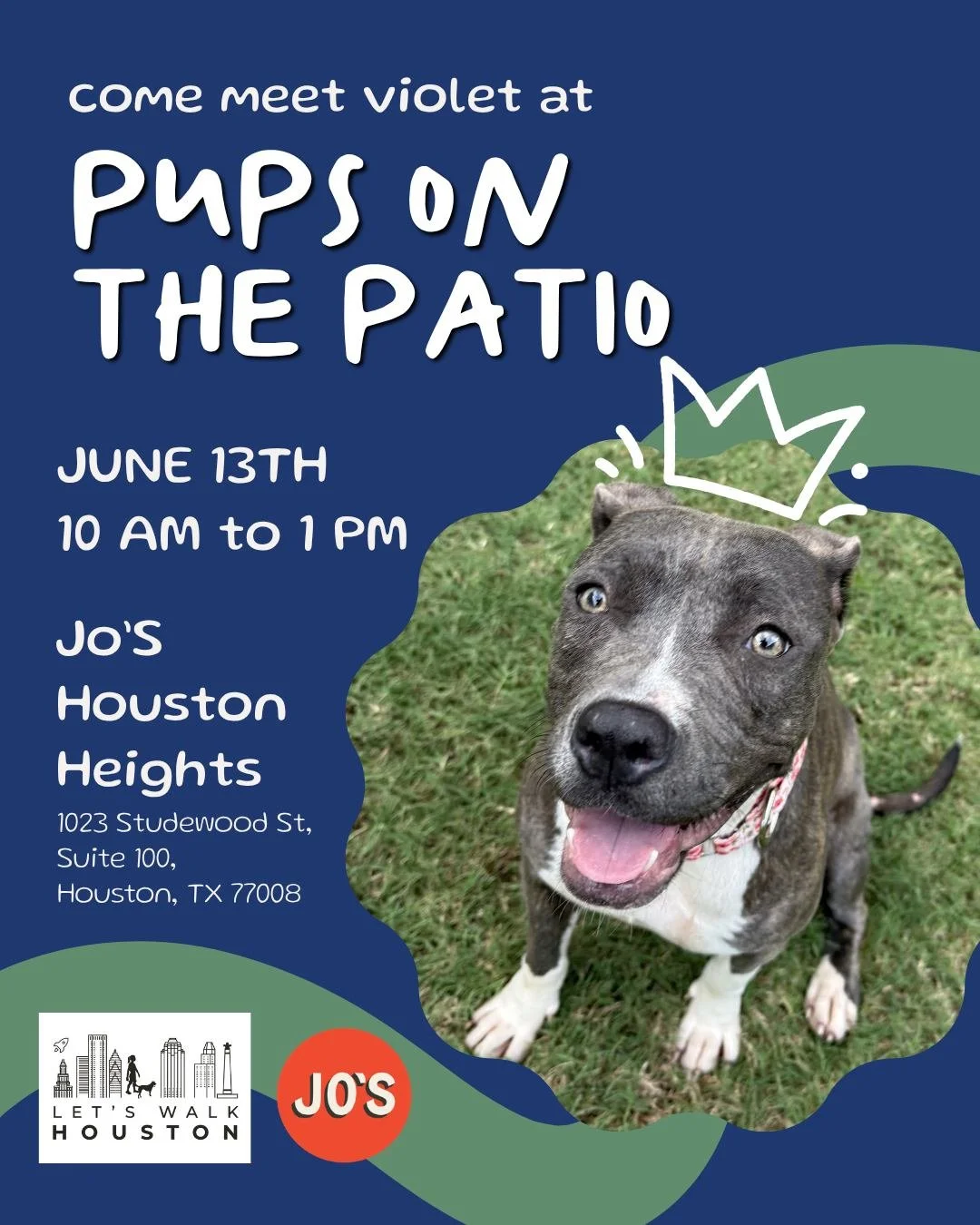 Pups on the Patio is this Saturday and we could not be more excited!

Come hang with us at @joscoffee  Houston Heights for a morning of great coffee, good people, and the cutest girl in the Heights. We'll have our merch table set up (grab something c