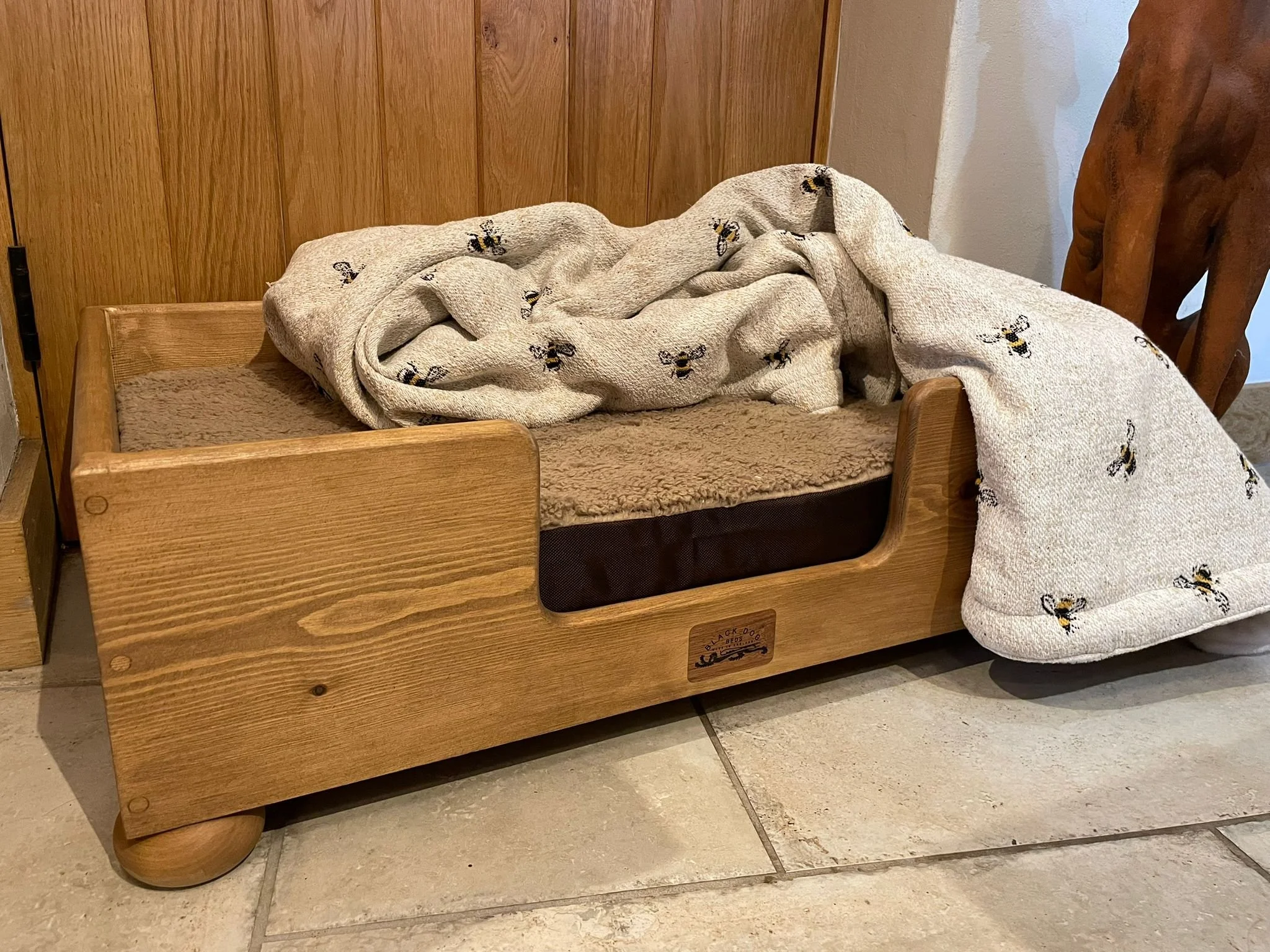 "Barren" pine frame finished in dark.