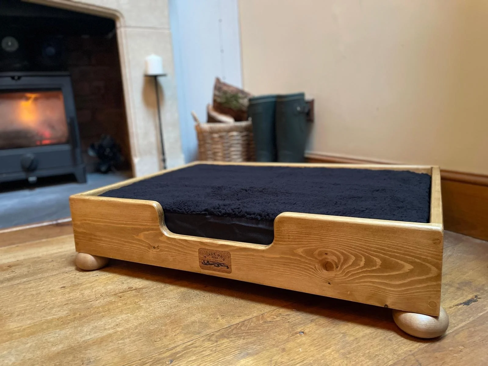 "Earl" pine frame finished in dark.