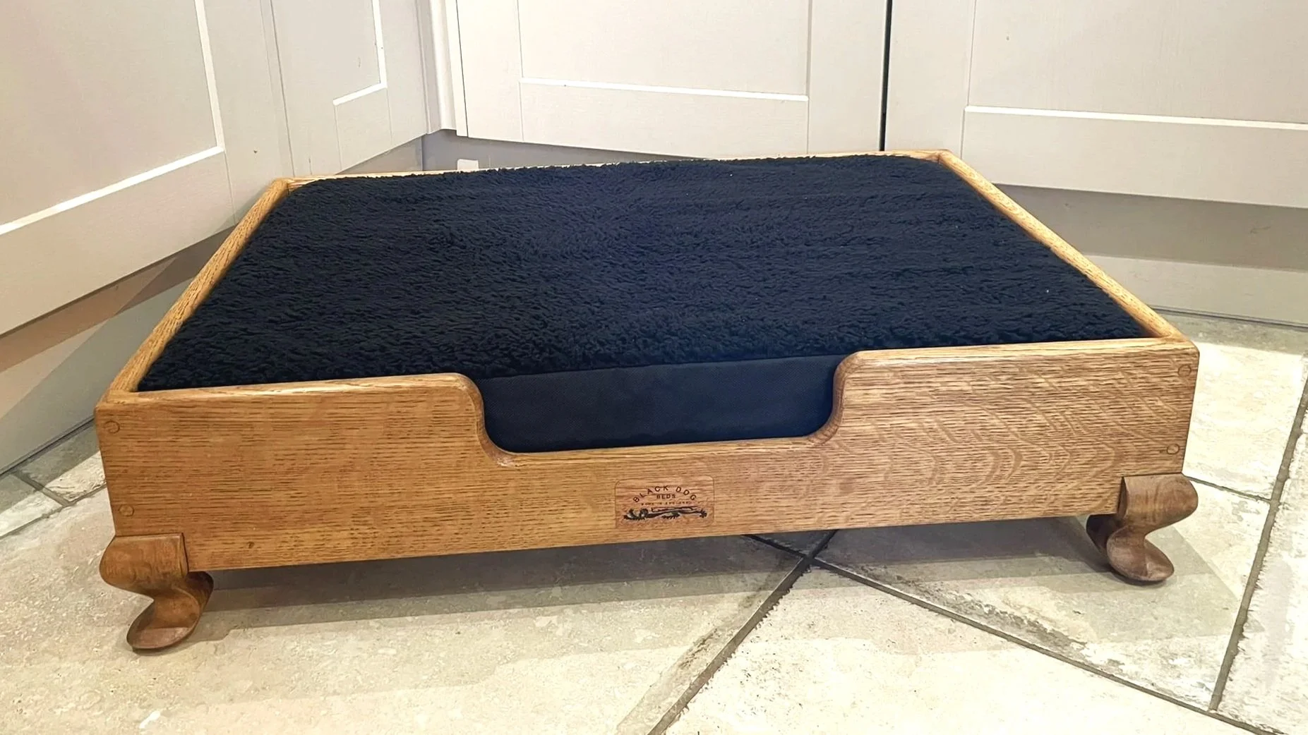 "Duke" oak frame finished in dark.