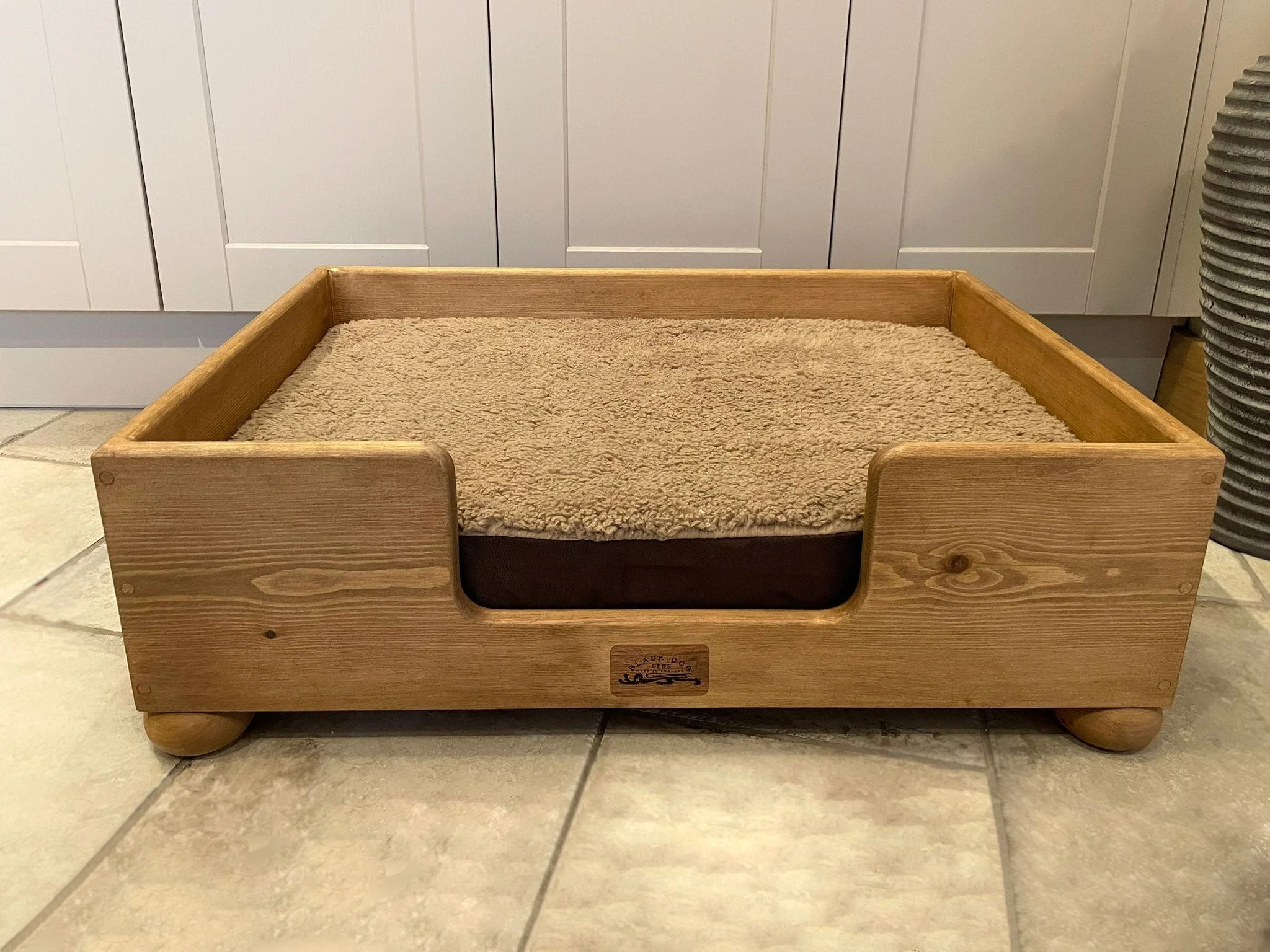 "Barren" pine frame finished in dark.