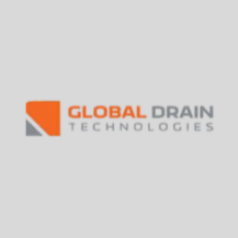 Global Drain Technologies logo with orange and gray design.