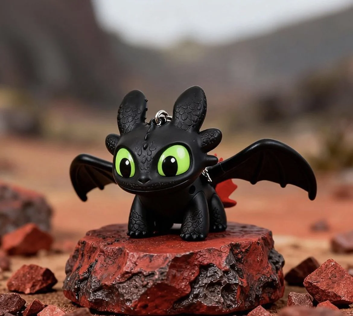 Night Fury Dragon Keychain Toy with LED light & Moving Wings