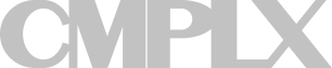 Logo of CMPLX in black and white.
