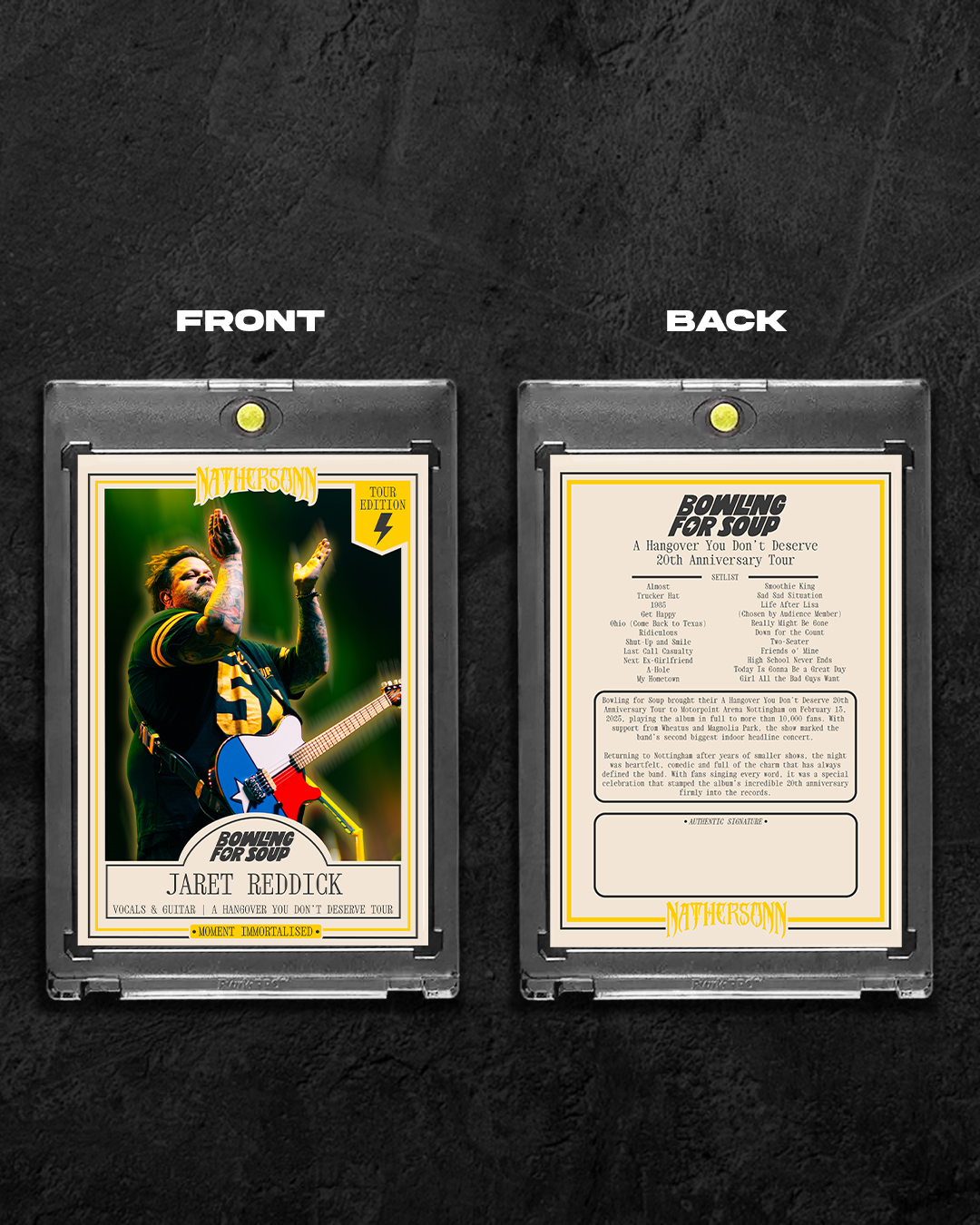 Bowling For Soup “20th Anniversary Tour” Limited Edition Collectors Card