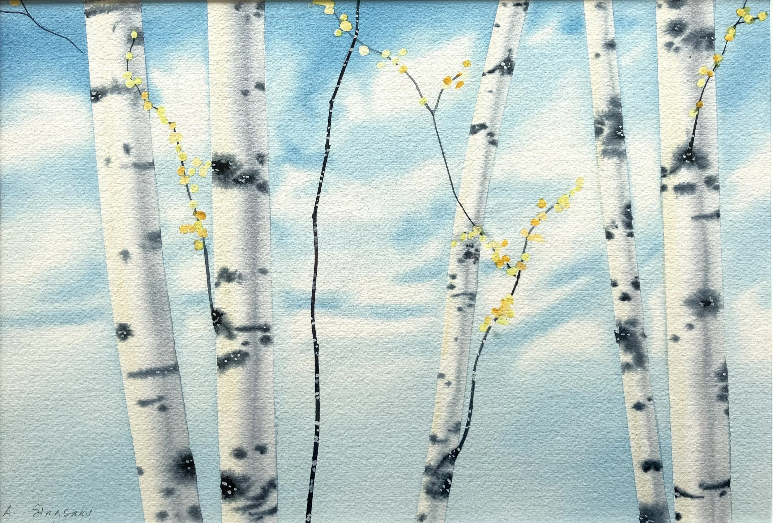 "Dovre Birches" 16"x20" watercolor $275