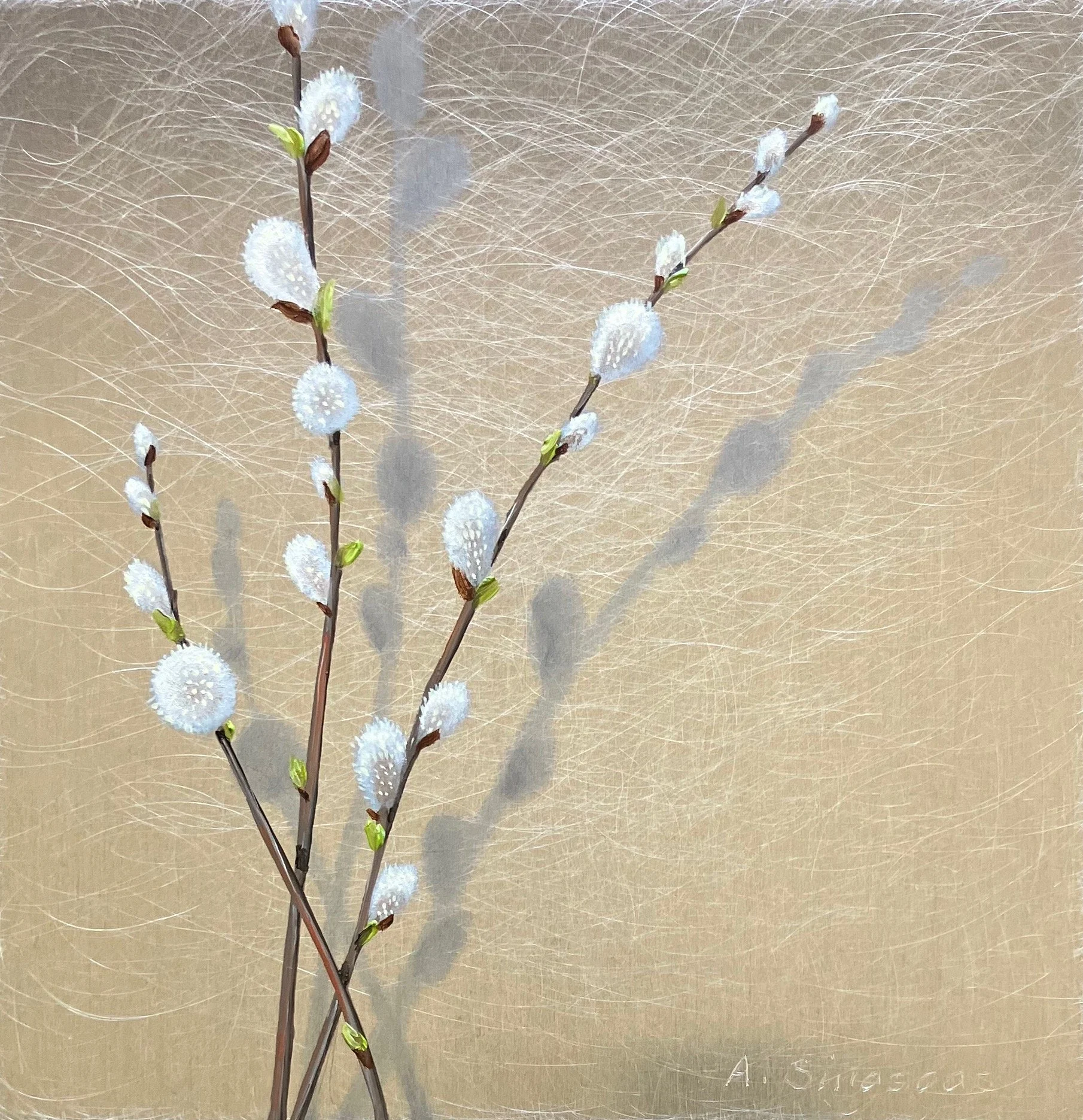 "Cor Dandelions" 10"x4" oil on aluminum $170