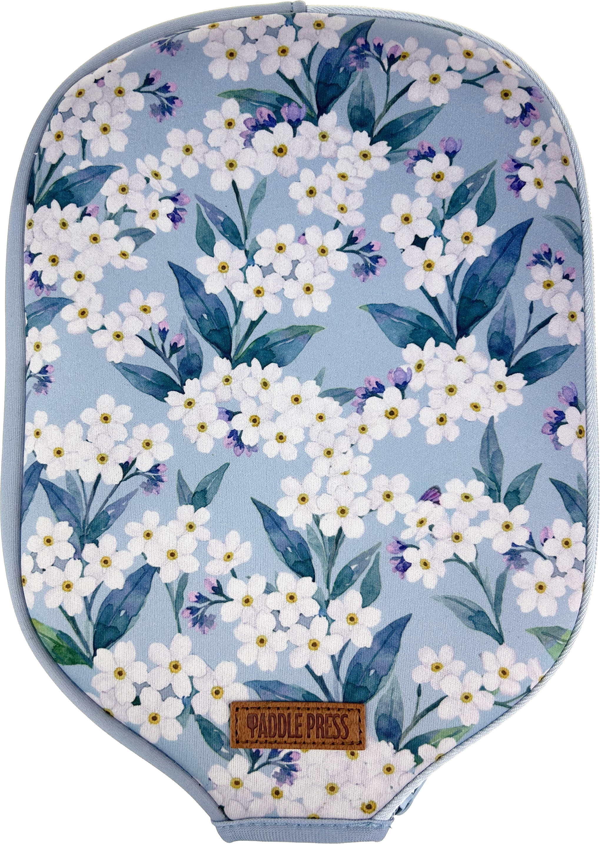 White flowers | Teal background | Teal zipper