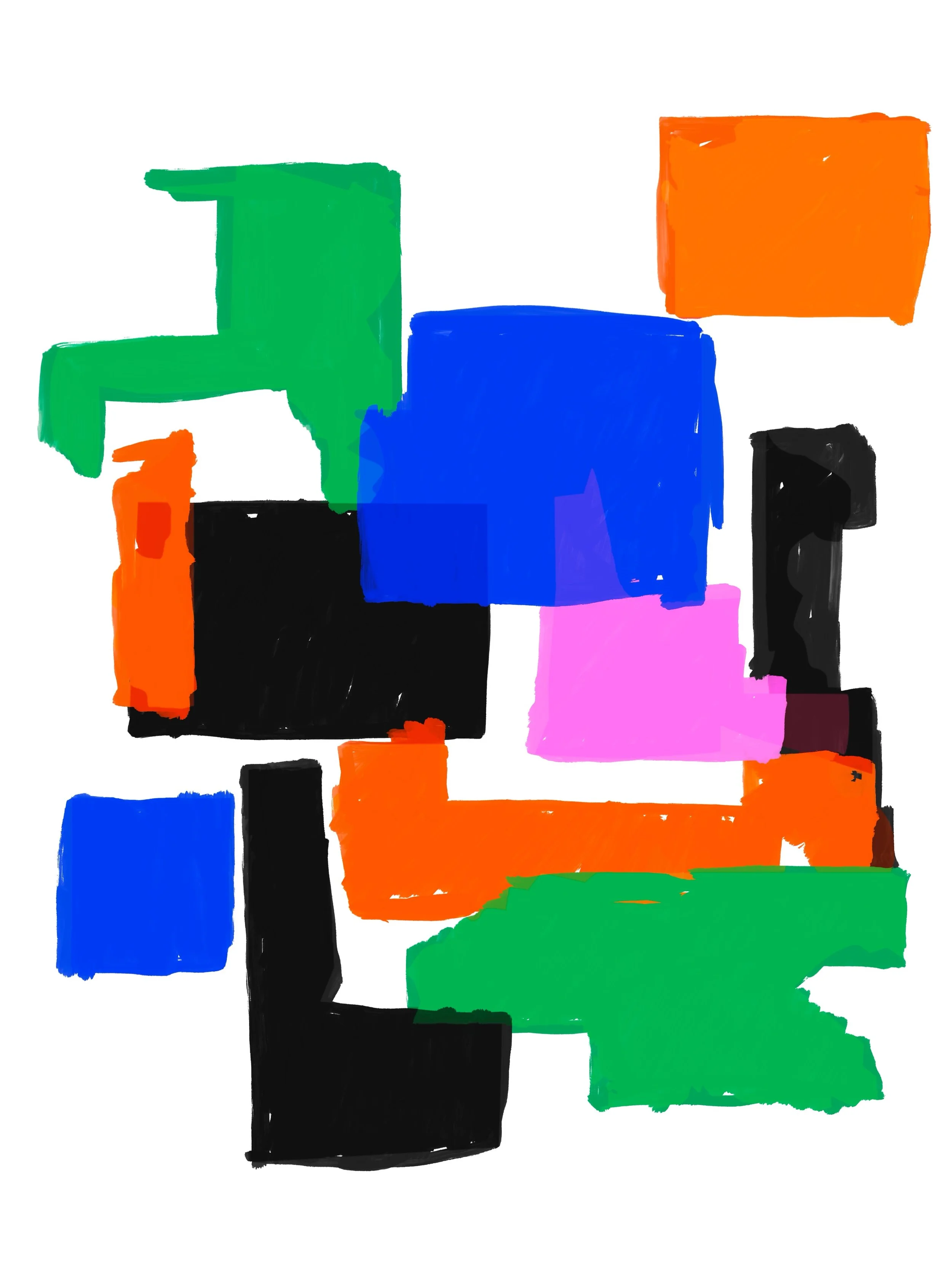 I Feel Space 

A digital exploration of the shapes found in some of my recent works - in a sort of back-to-front awkward way I&rsquo;ve been extracting some of the prominent shapes from paintings and working them into new patterns&hellip; they may in