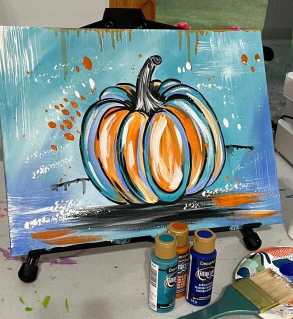 Abstract Pumpkin Painting