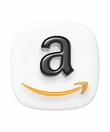 Amazon app icon featuring a lowercase black letter 'a' and an orange arrow curved like a smile.