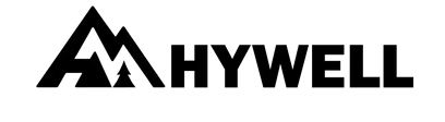 Hywell logo with stylized mountain peaks