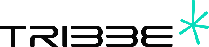 The logo of the company 'TRIBEE' with stylized text and a teal asterisk-like symbol.