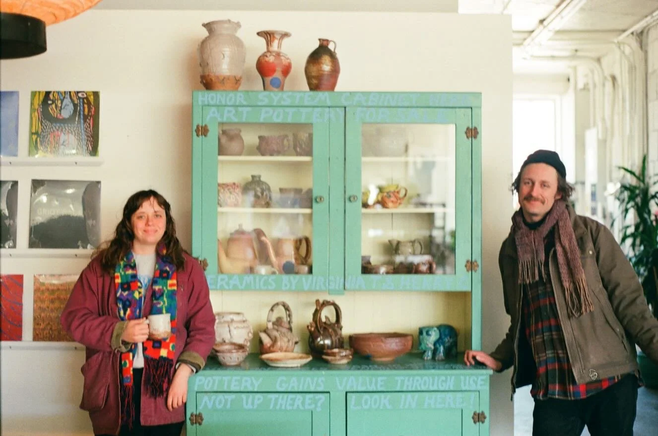 Happy to be hosting these dear ones under the magnolia tree again this year at the plant swap pottery sale 11-5pm May 9th. @henrycrissman @virginiaroset 
Also please check out @ceramicsschool that these two lovingly started and care for in Hamtramck,