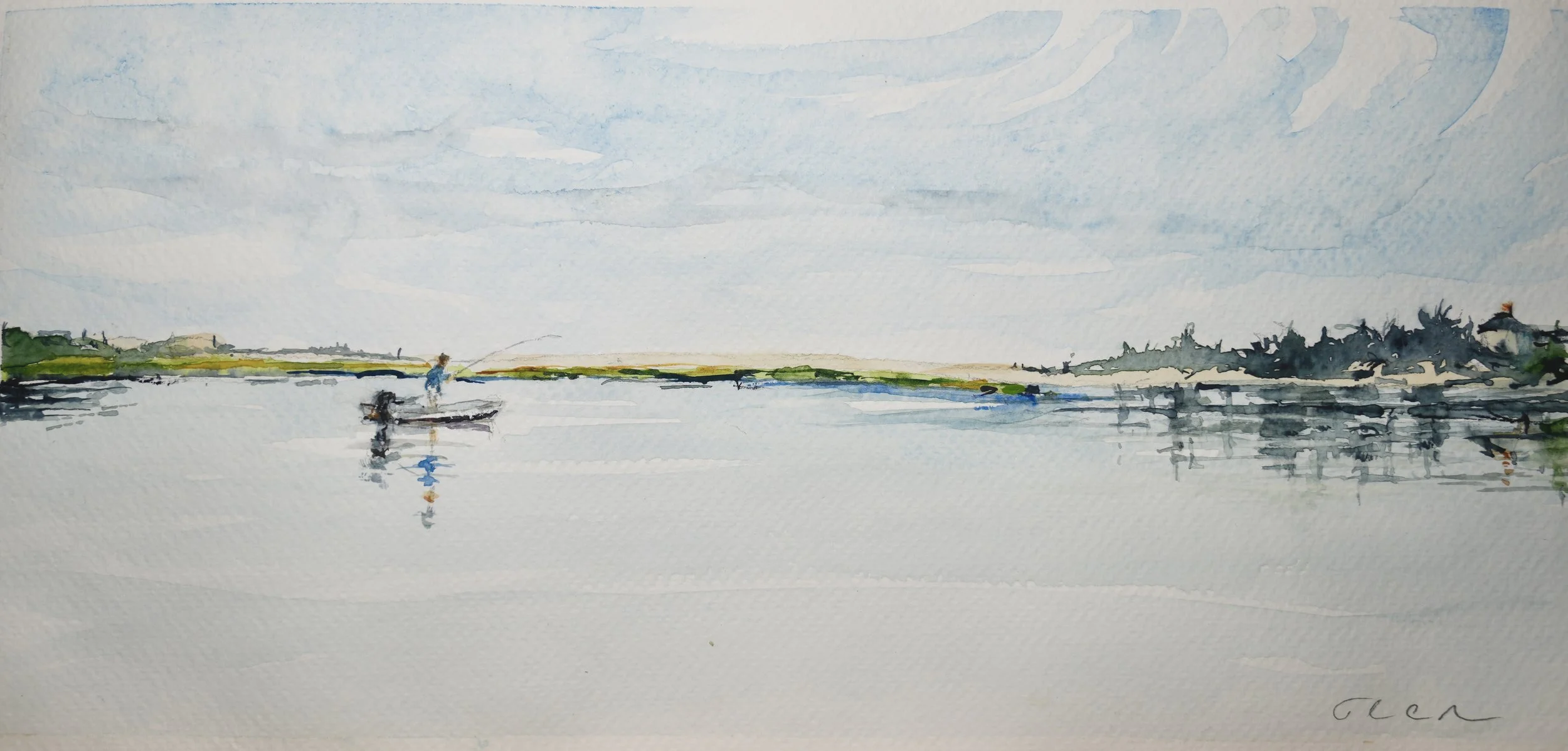 Skiff Fishing, Narrow River, RI