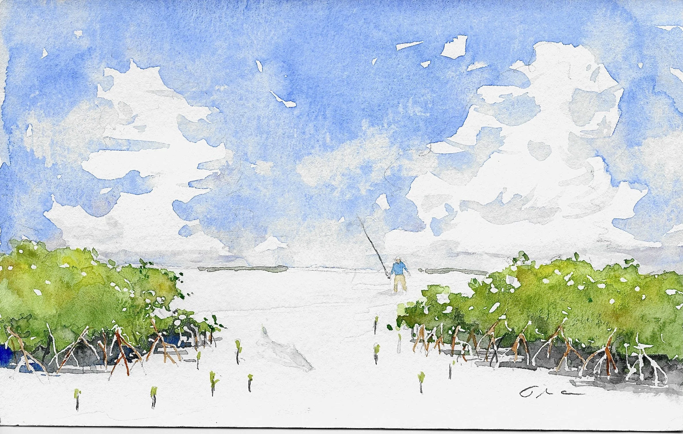 A Tough Spot (Small), Bonefishing, Bahamas