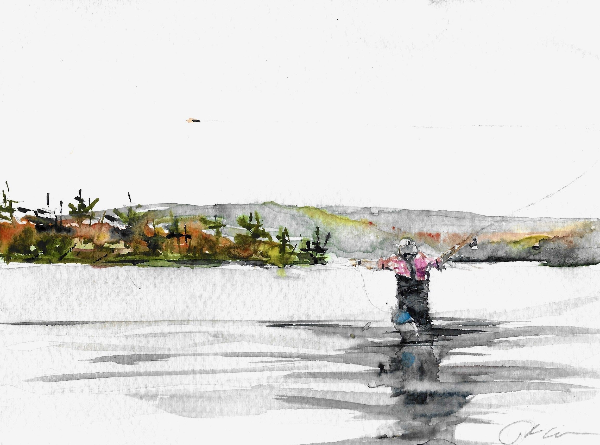 Autumn Lake, Fly Fishing