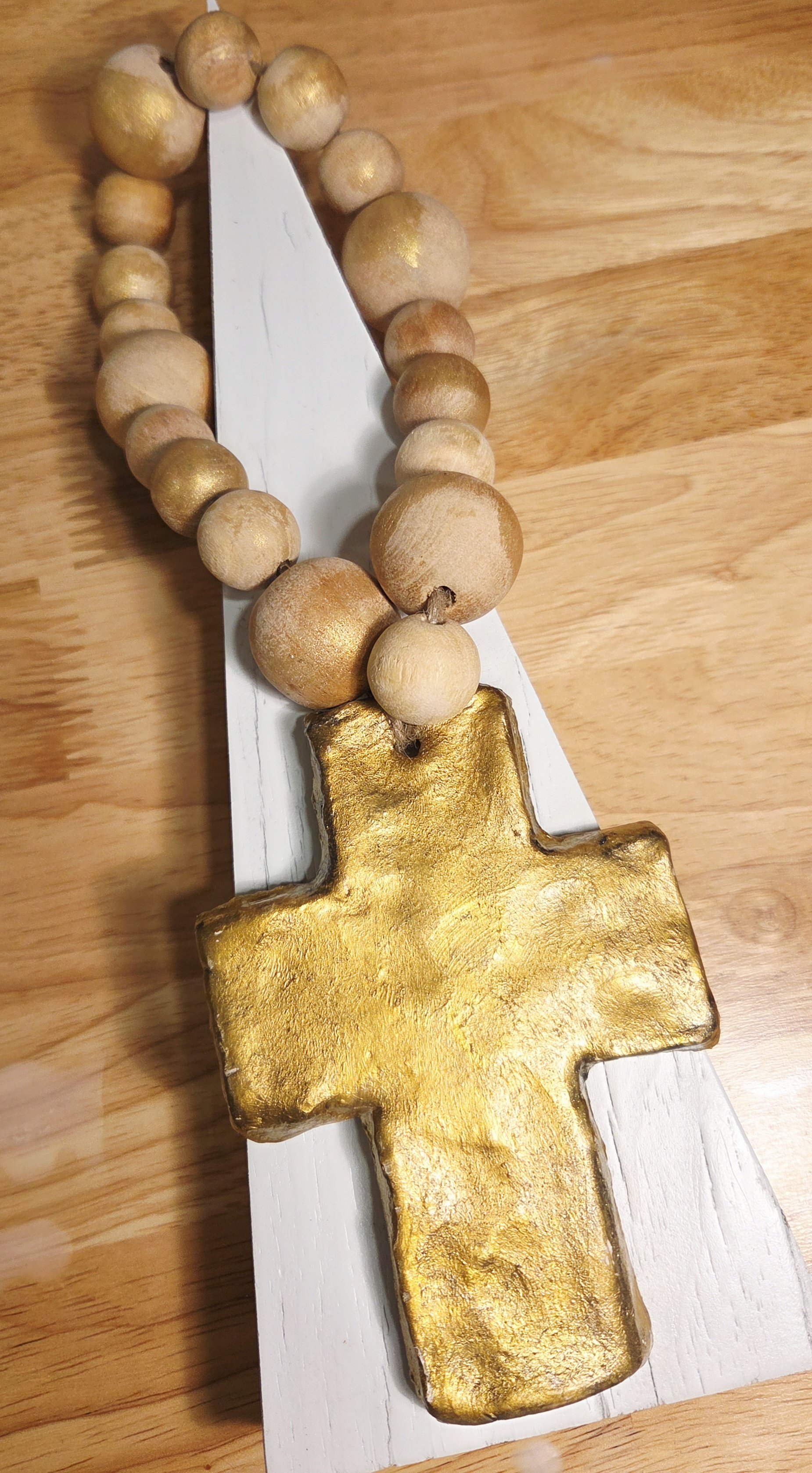 Blessing Bead with Large Gold Cross