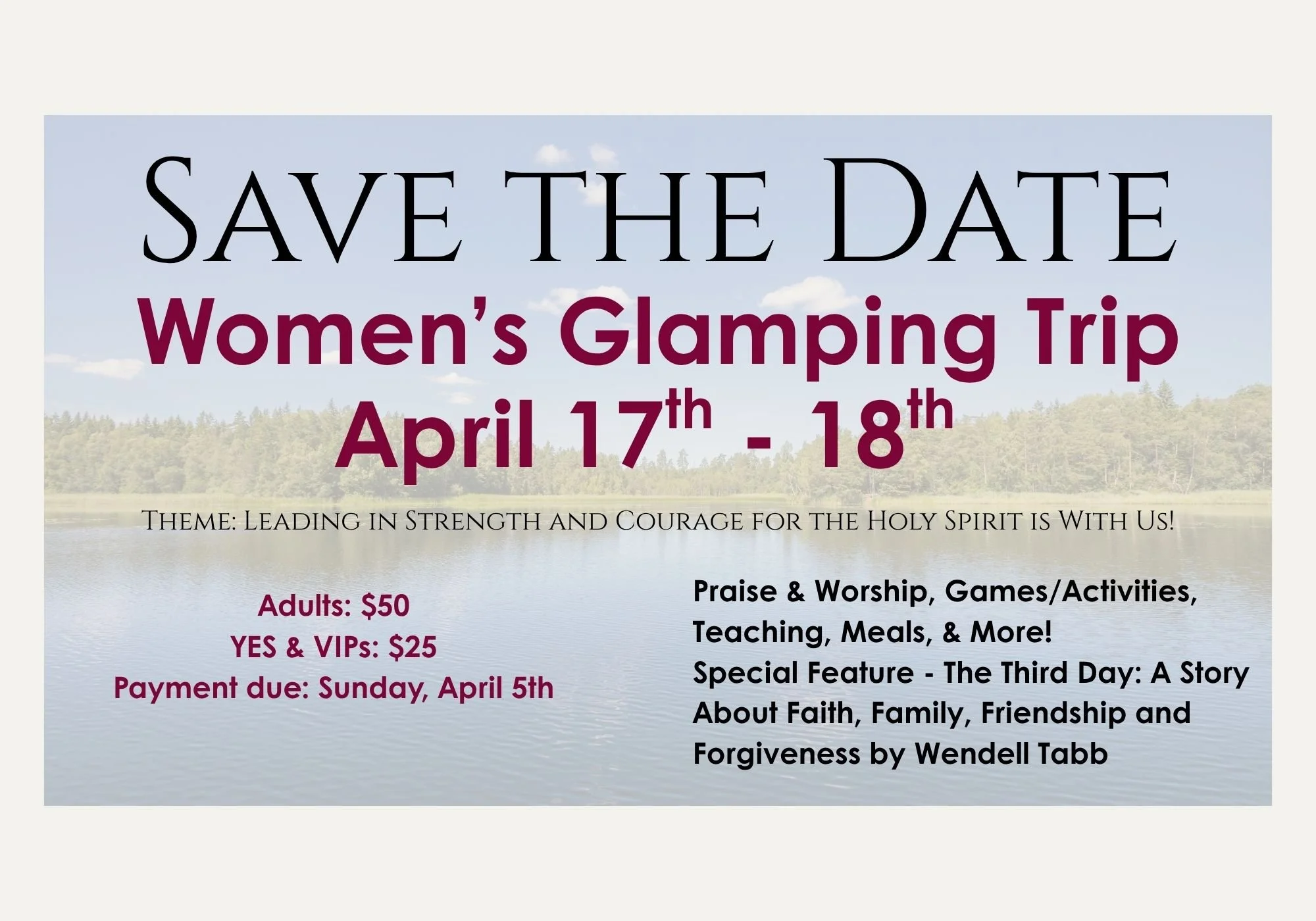 Women's Glamping Trip, Camp Kerr Lake