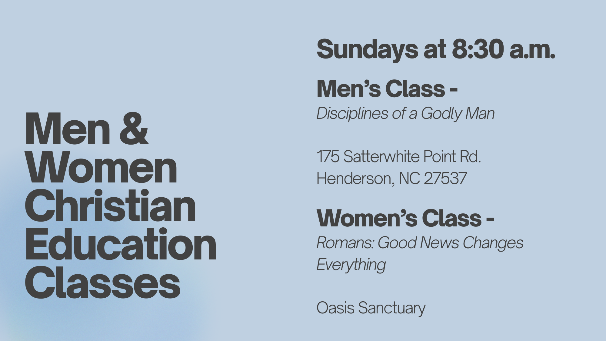 Christian Education Classes 