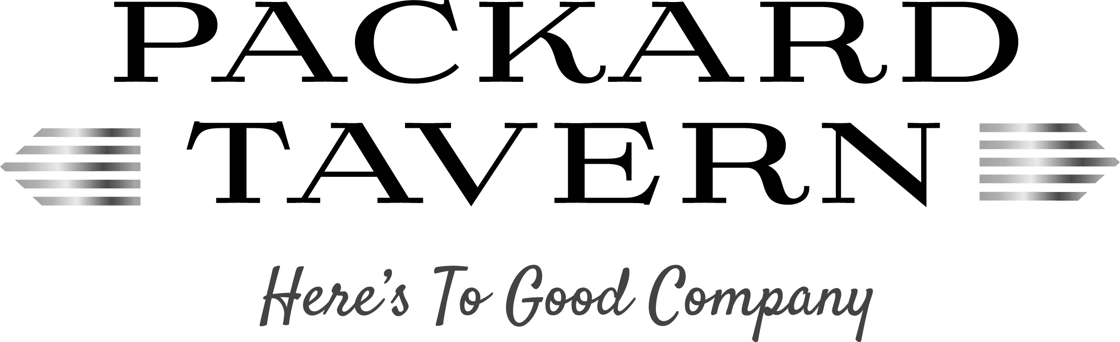 An all-black logo for Packard Tavern