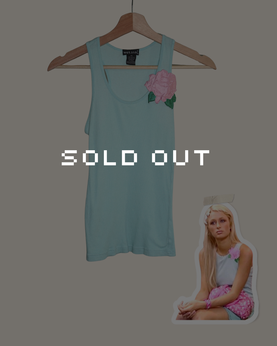Blue Rose Appliqué Baby Tank - ASO Paris Hilton