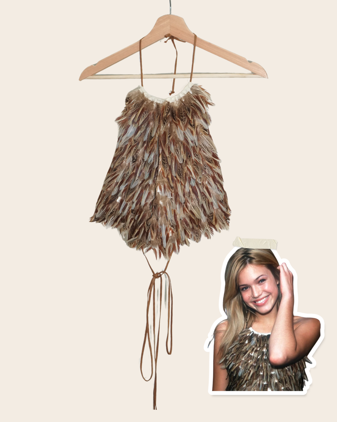 Vintage Feather Halter Top ASO Mandy Moore