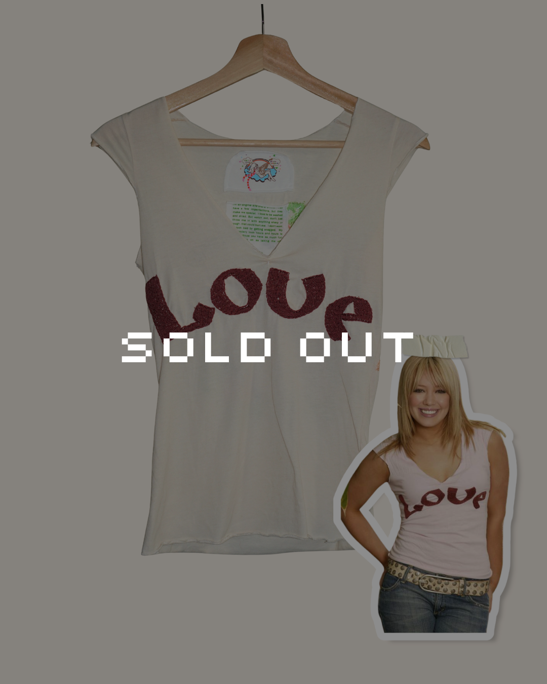 One-of-a-Kind Rare Vintage "Love" Knit Top - ASO Hilary Duff