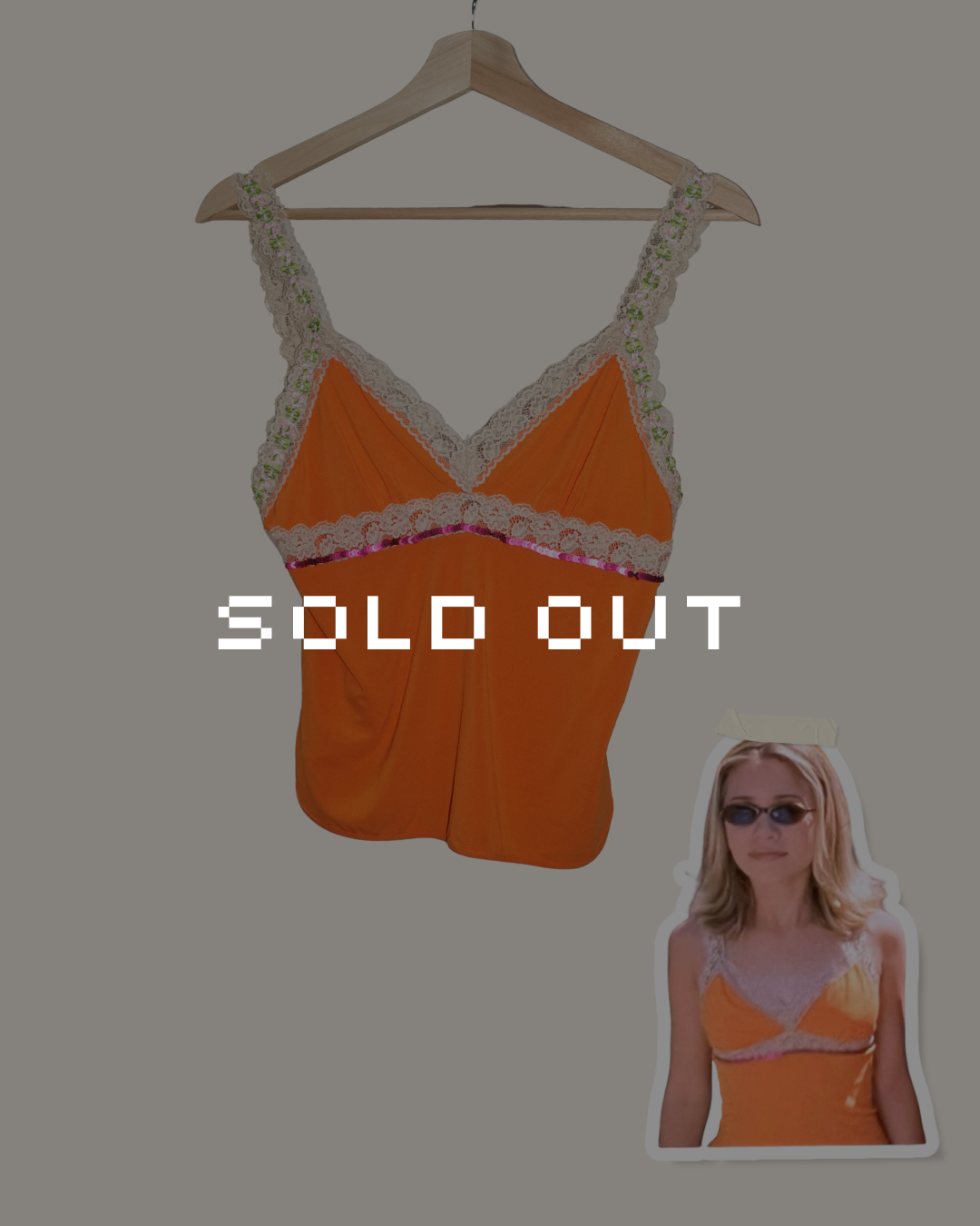 RARE Vintage D&G Orange Sequin & Lace Camisole - ASO Ashley Olsen
