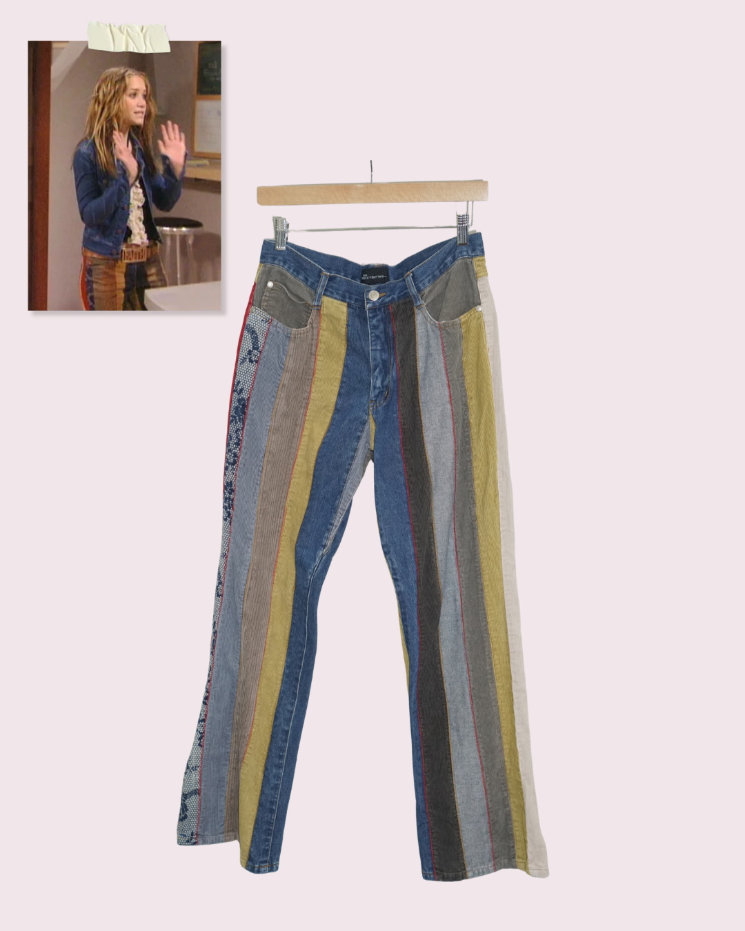 Vintage Patchwork Corduroy Panel Jeans - ASO Mary-Kate Olsen