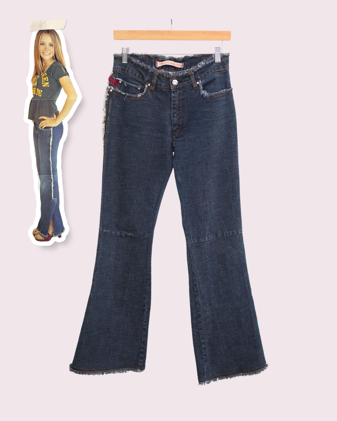 Raw Edge Flare Jeans - ASO Mary Kate Olsen