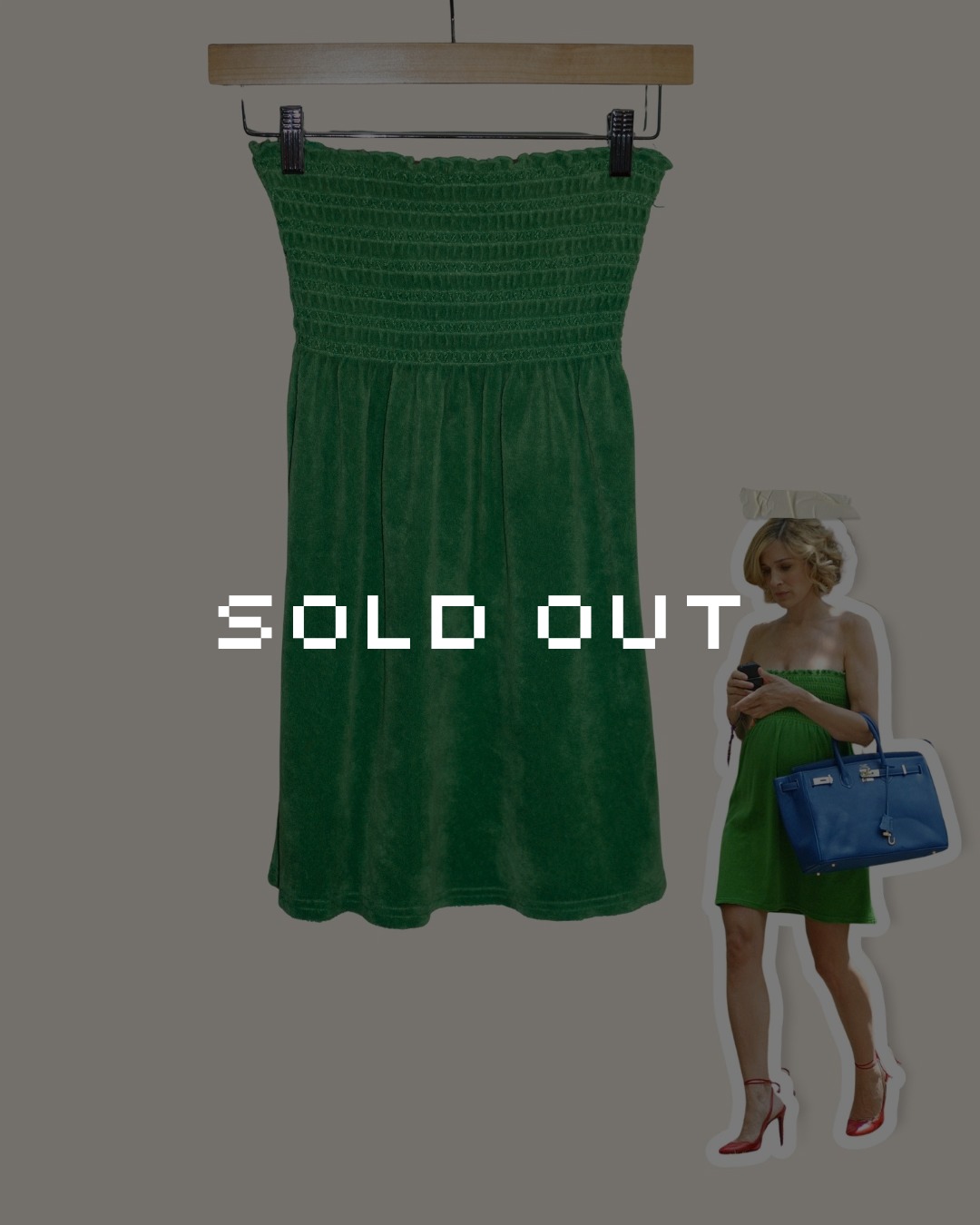 Green Juicy Couture Terry Cloth Strapless Mini Dress - ASO Carrie Bradshaw (Sex and the City)