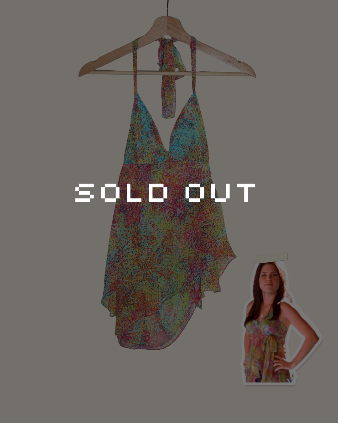 Rainbow Silk Ruffle Halter - ASO Brooke Davis (One Tree Hill)