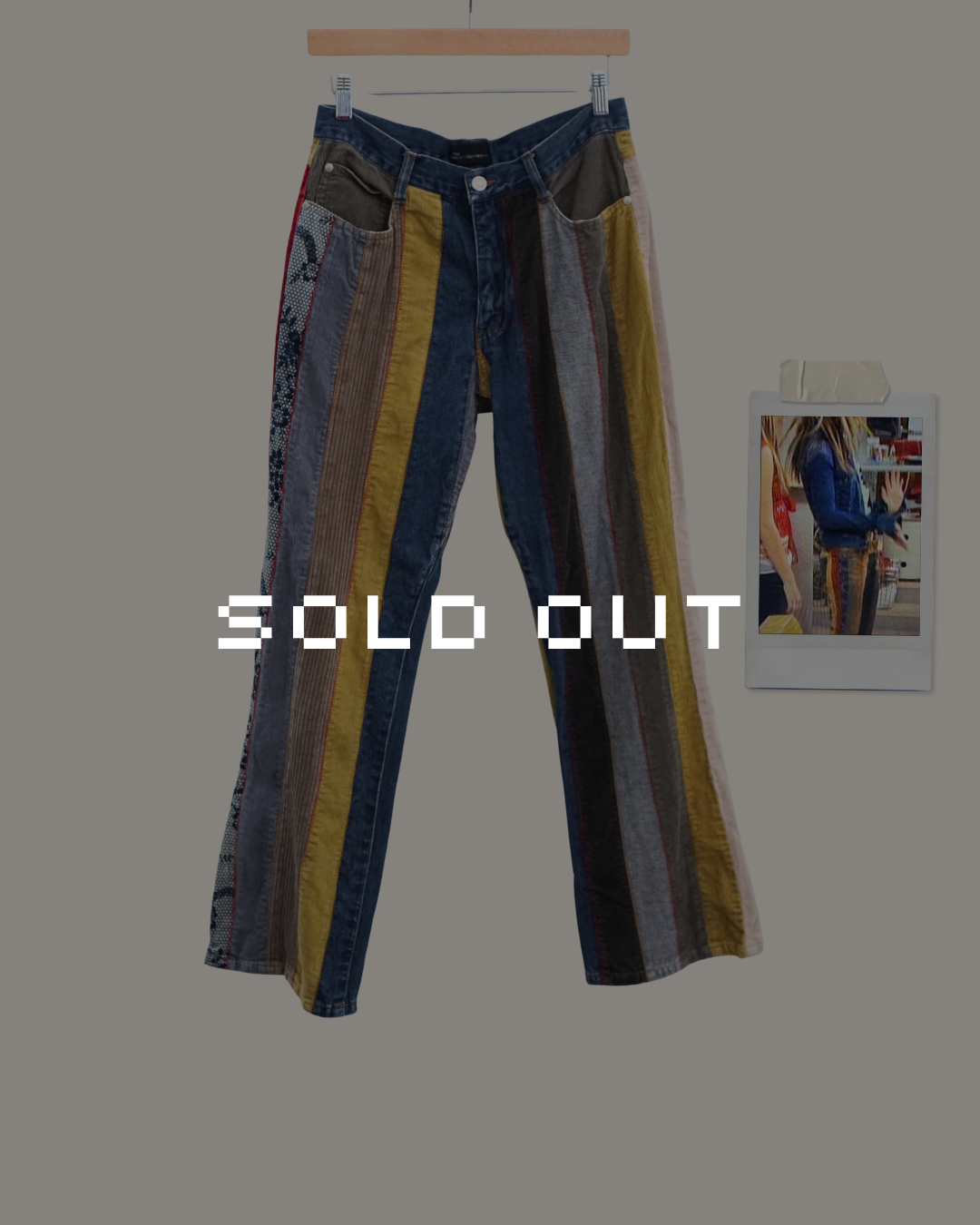 Vintage Patchwork Corduroy Panel Jeans - ASO Mary-Kate Olsen