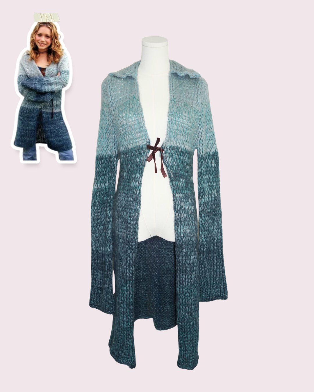 Blue Ombré Knit Cardigan - ASO Ashley Olsen in So Little Time