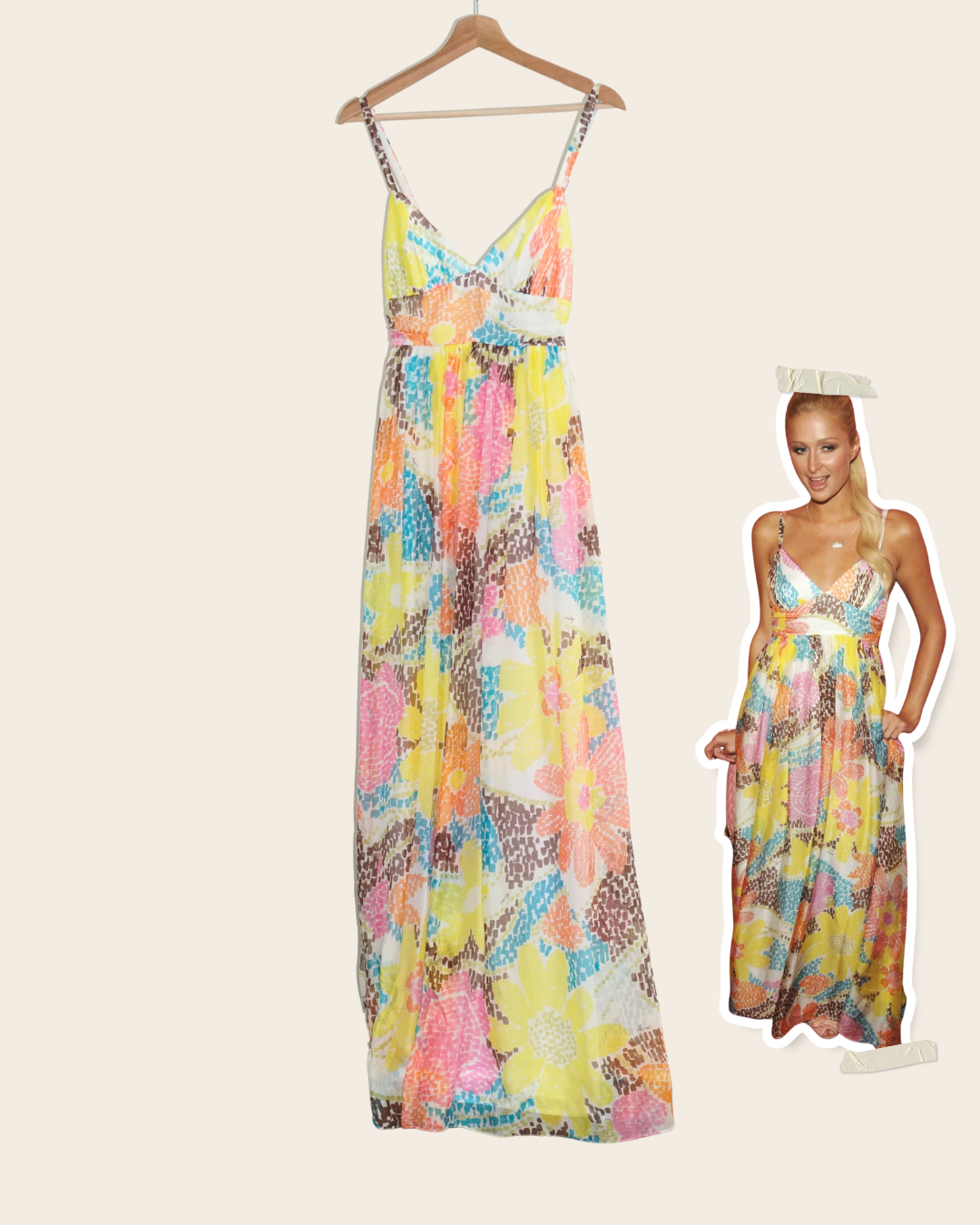 ASO Paris Hilton - Multicolored Floral Maxi Dress