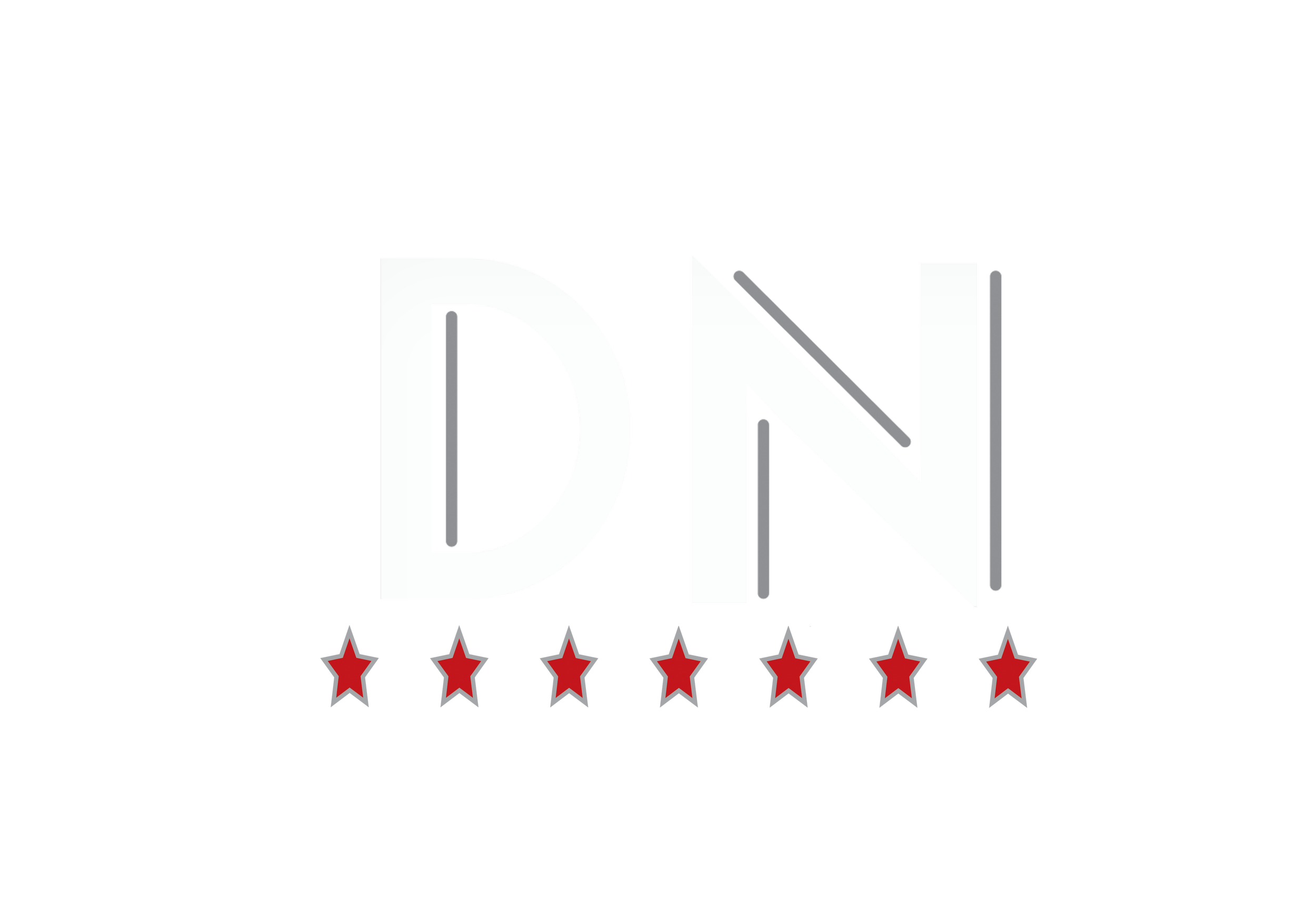 National Democratic Institute logo with the letters 'DN' in bold, black, and gray, featuring seven red stars below.