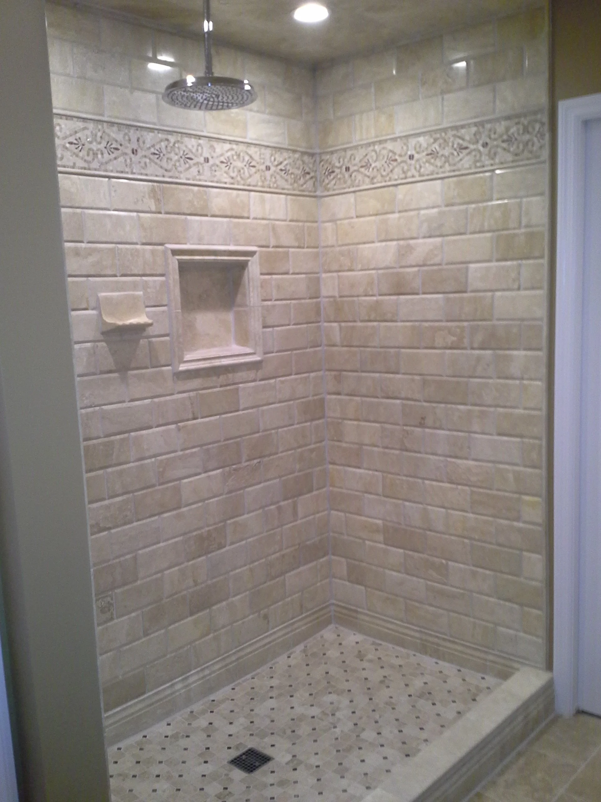 Creve Coeur custom stone shower