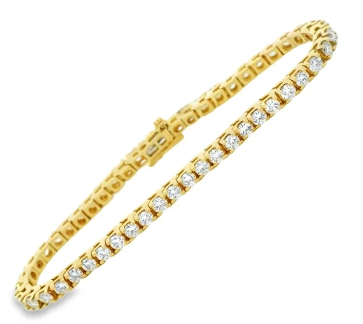 14K Yellow Gold Tennis Bracelet, 5 ctw