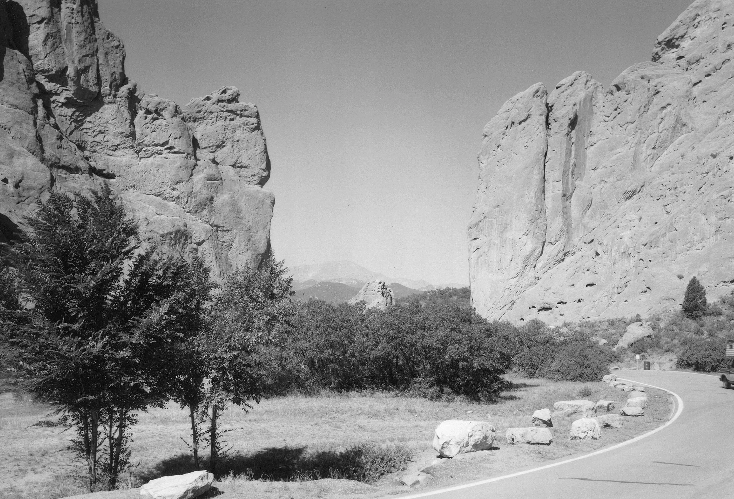 Mark Klett and JoAnn Verburg for the Rephotographic Survey Project, 1977. Gateway of the Garden of the Gods, Colorado Springs, CO.