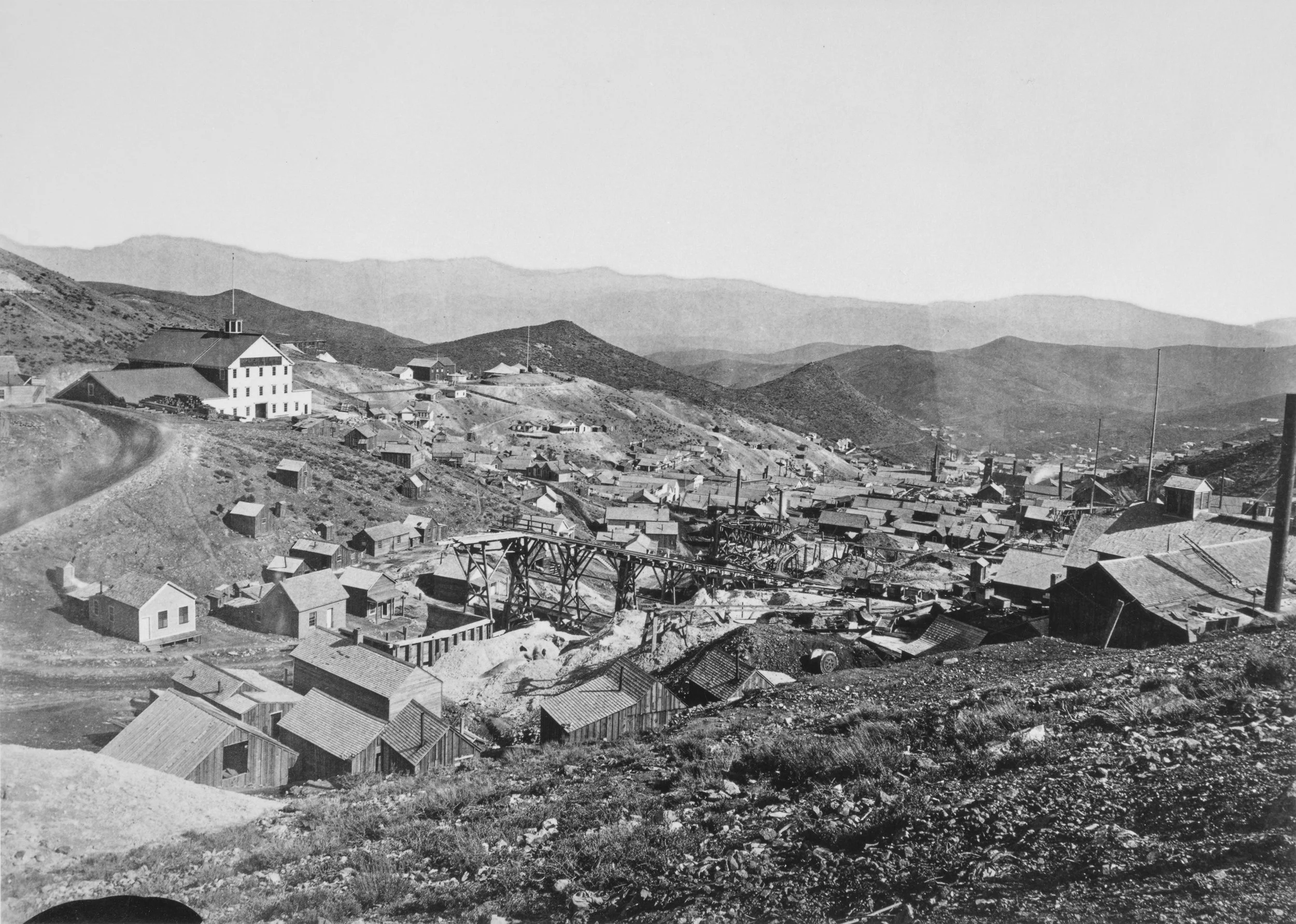 Timothy O'Sullivan, 1868. Gold Hill on Comstock Lode, Virginia City, Nev. (United States Geological Survey.)