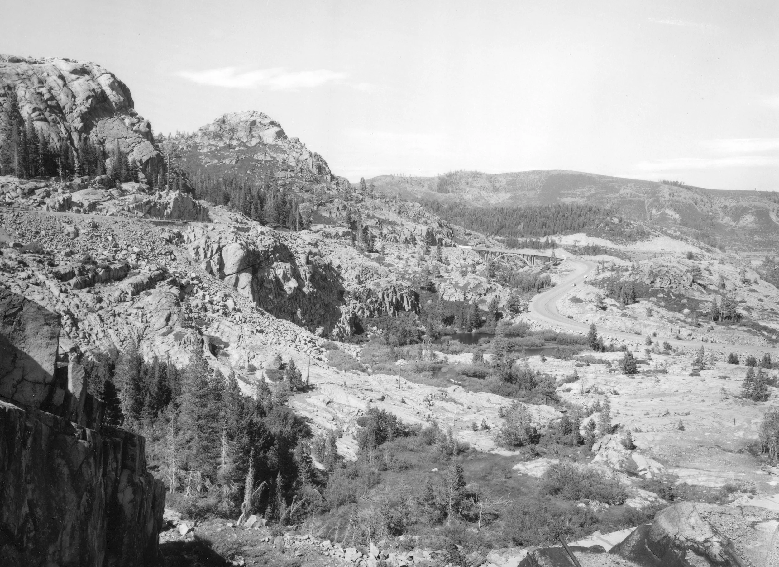 Mark Klett and Gordon Bushaw for the Rephotographic Survey Project, 1979. Donner Pass and Donner Lake, CA.