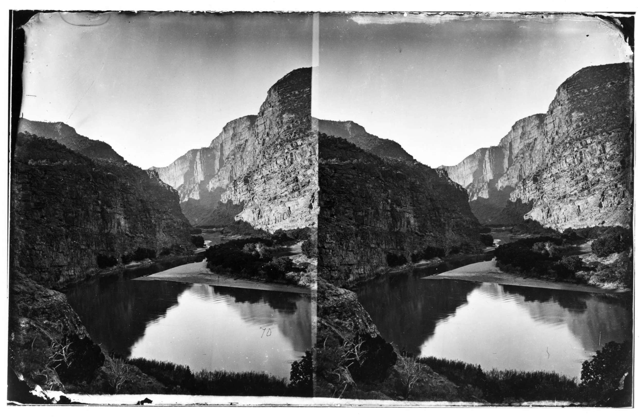Timothy O'Sullivan, 1872. Gates of Lodore, Green River, Colorado 1872. (National Archives.)