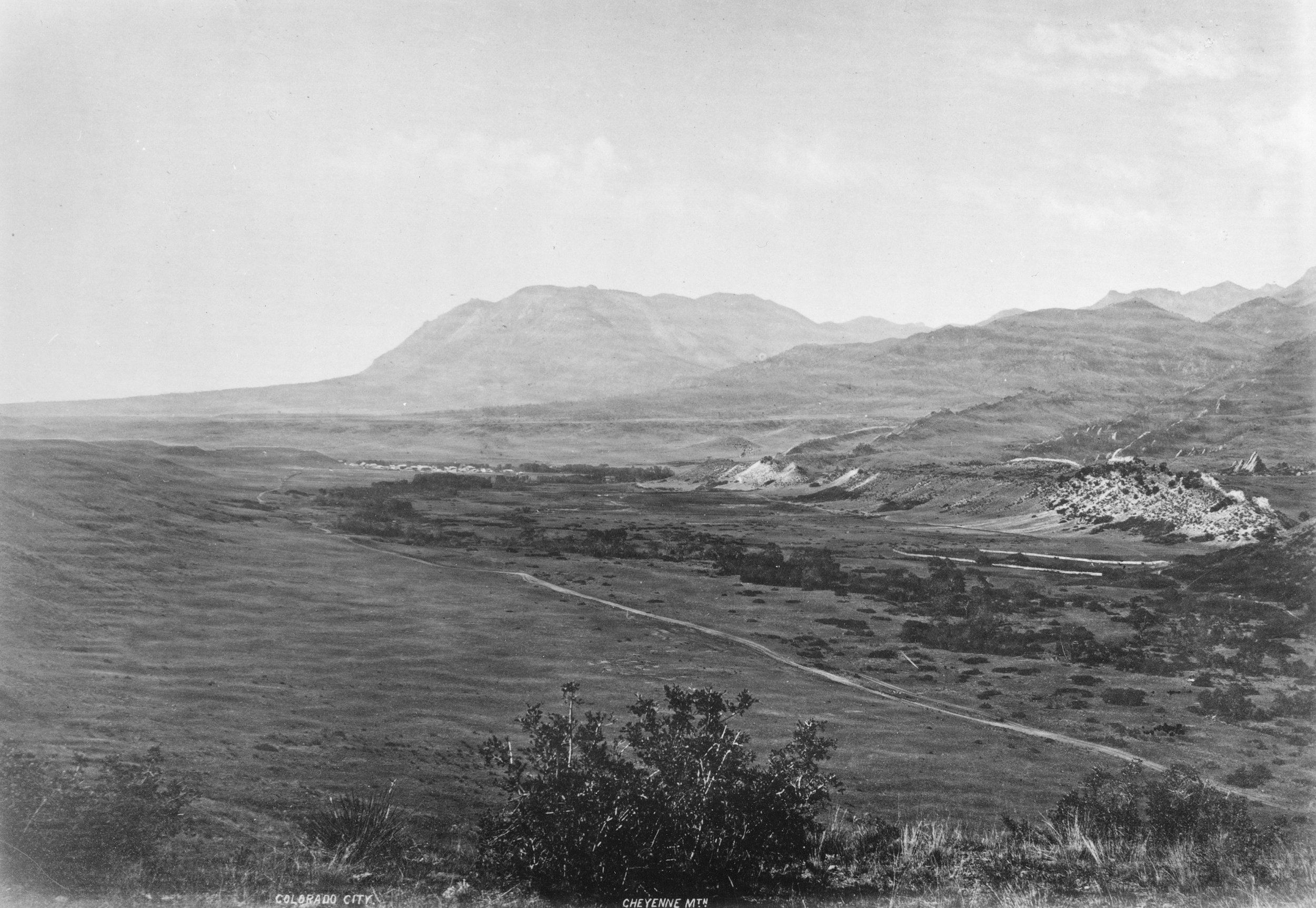 William Henry Jackson, 1873. Colorado City, Cheyenne Mt. (United States Geological Survey.)