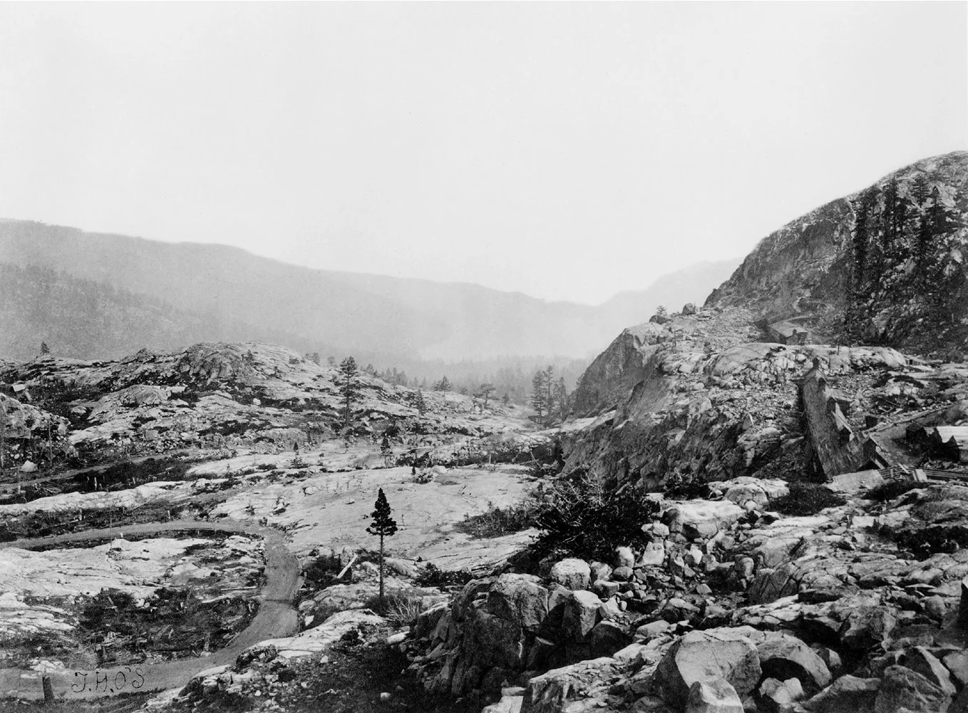Timothy O'Sullivan, 1867. Donner Lake Pass, Sierra Nevadas, Cal. (#53). (United States Geological Survey.)