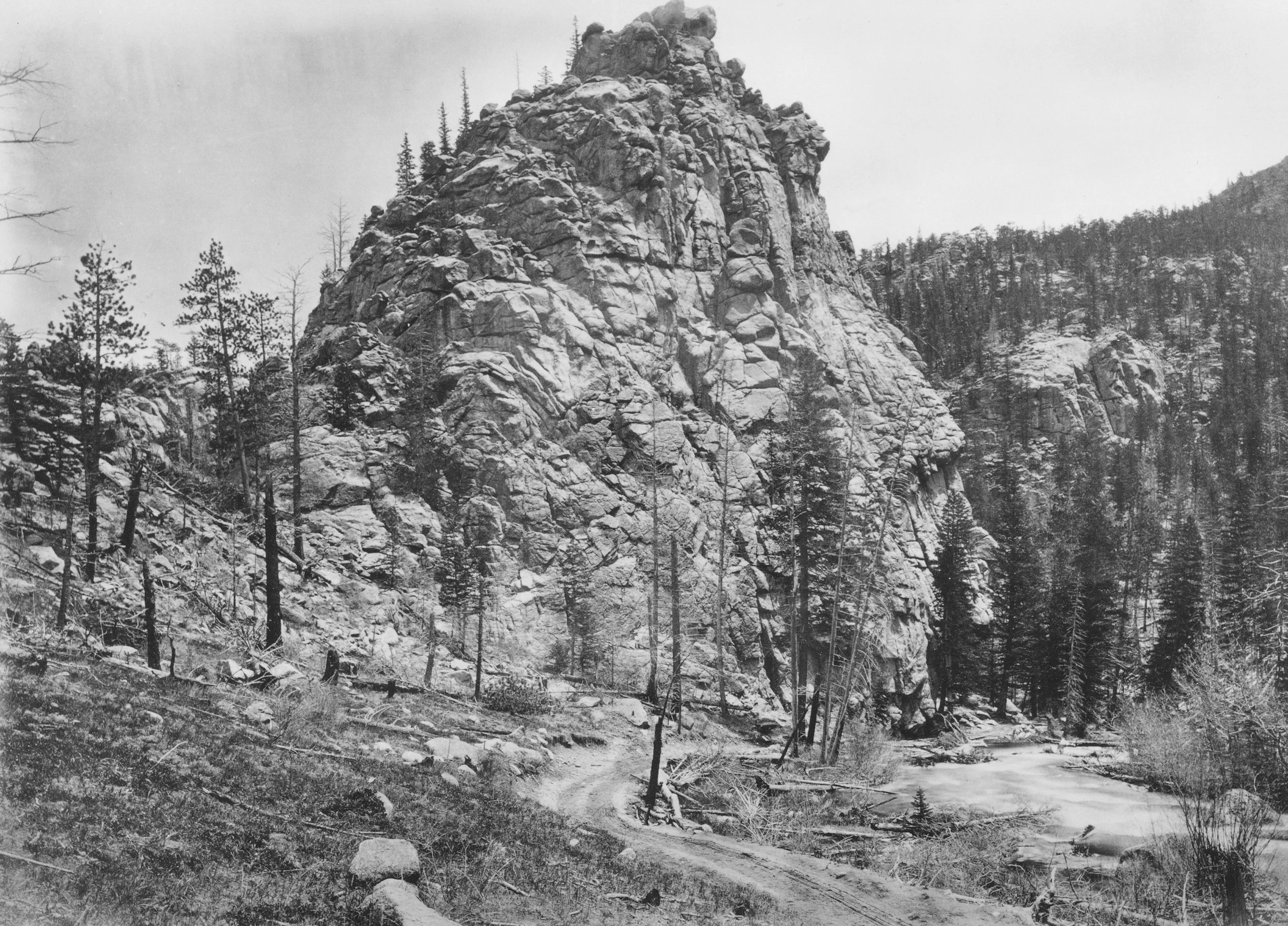 William Henry Jackson, 1873. Castle Rock, Boulder Cañon. (United States Geological Survey.)