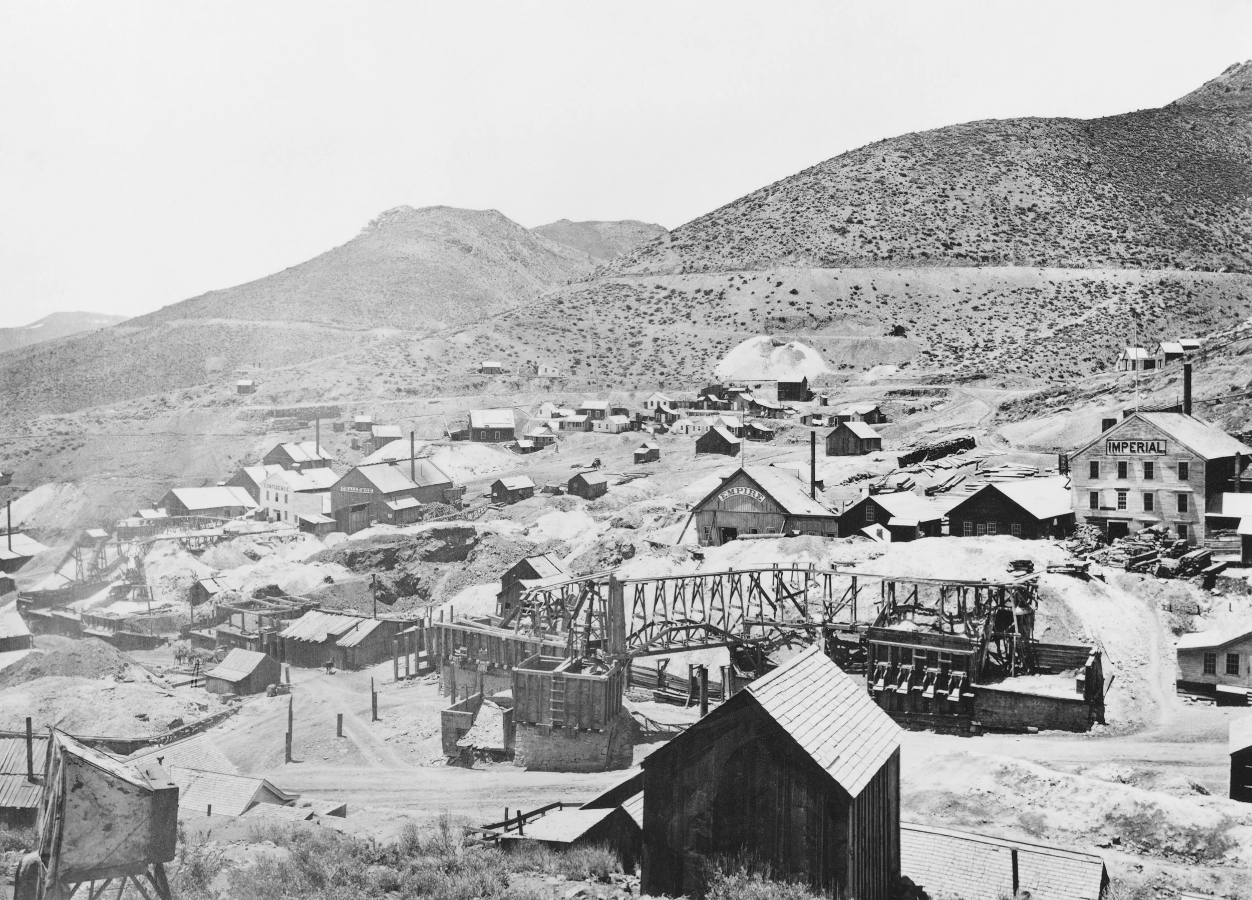 Timothy O'Sullivan, 1868. Virginia City, Comstock Mines. (University of New Mexico.)