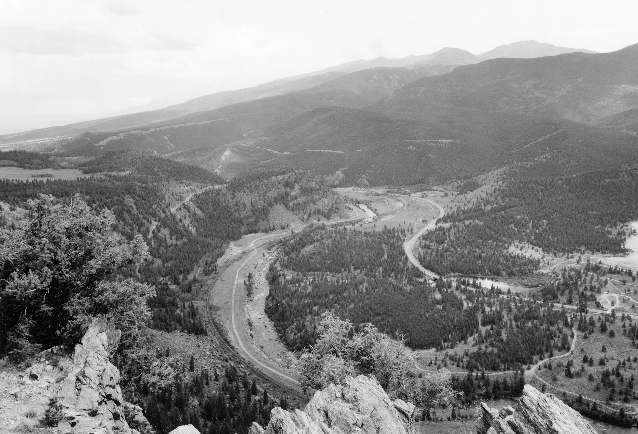 Mark Klett and JoAnn Verburg for the Rephotographic Survey Project, 1977. View down the Arkansas Valley from across the mouth of Clear Creek, CO.